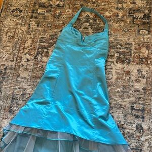 Elegant Blue High Low Dress